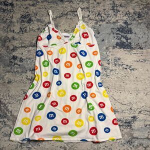 M&M Nightgown Womens Large 2011 White/Rainbow 🍬🍫
